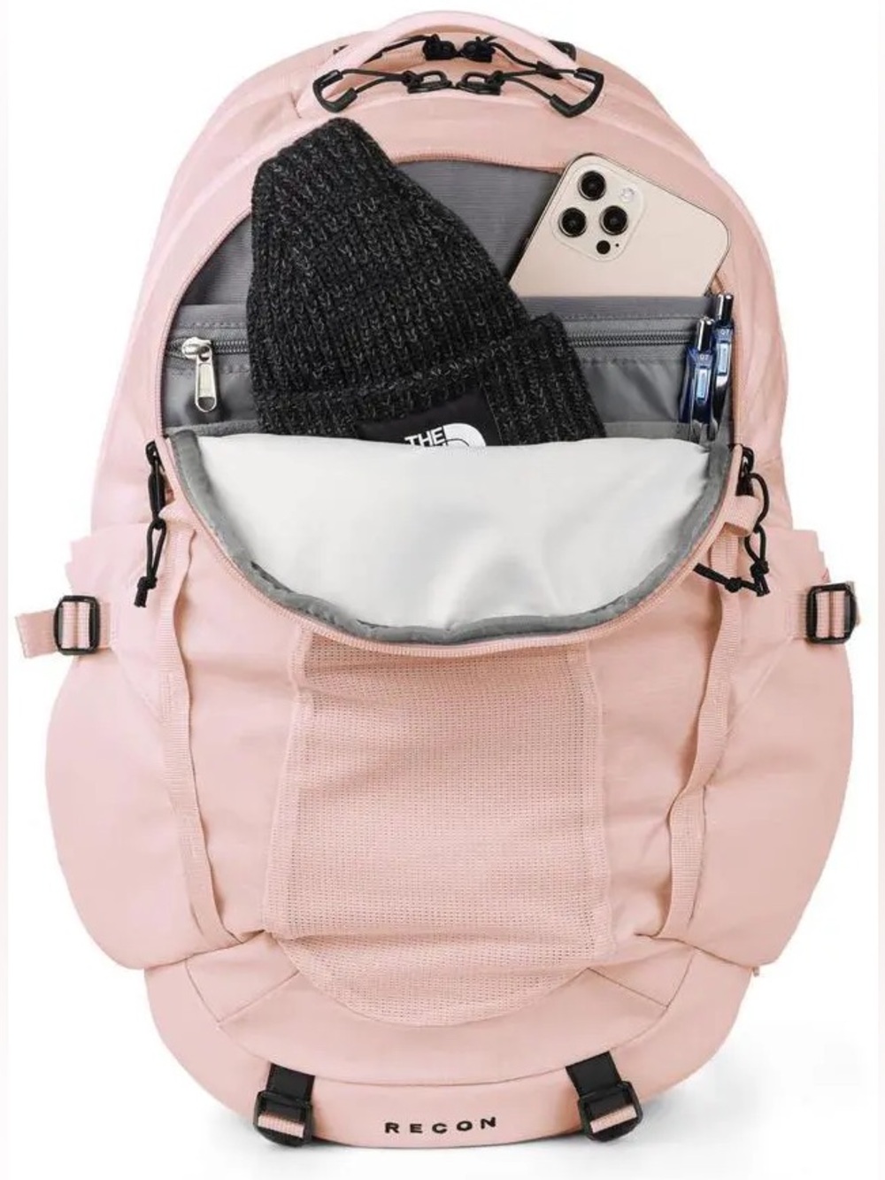 NWT The North Face Pink Salt/TNF Black Women's Recon Backpack - Picture 5 of 9